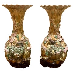 Pair of Large Italian Majolica Faïence Vases