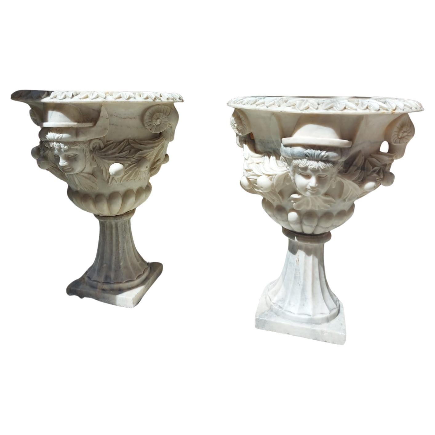Pair of Large Italian Marble Planters, 1950s