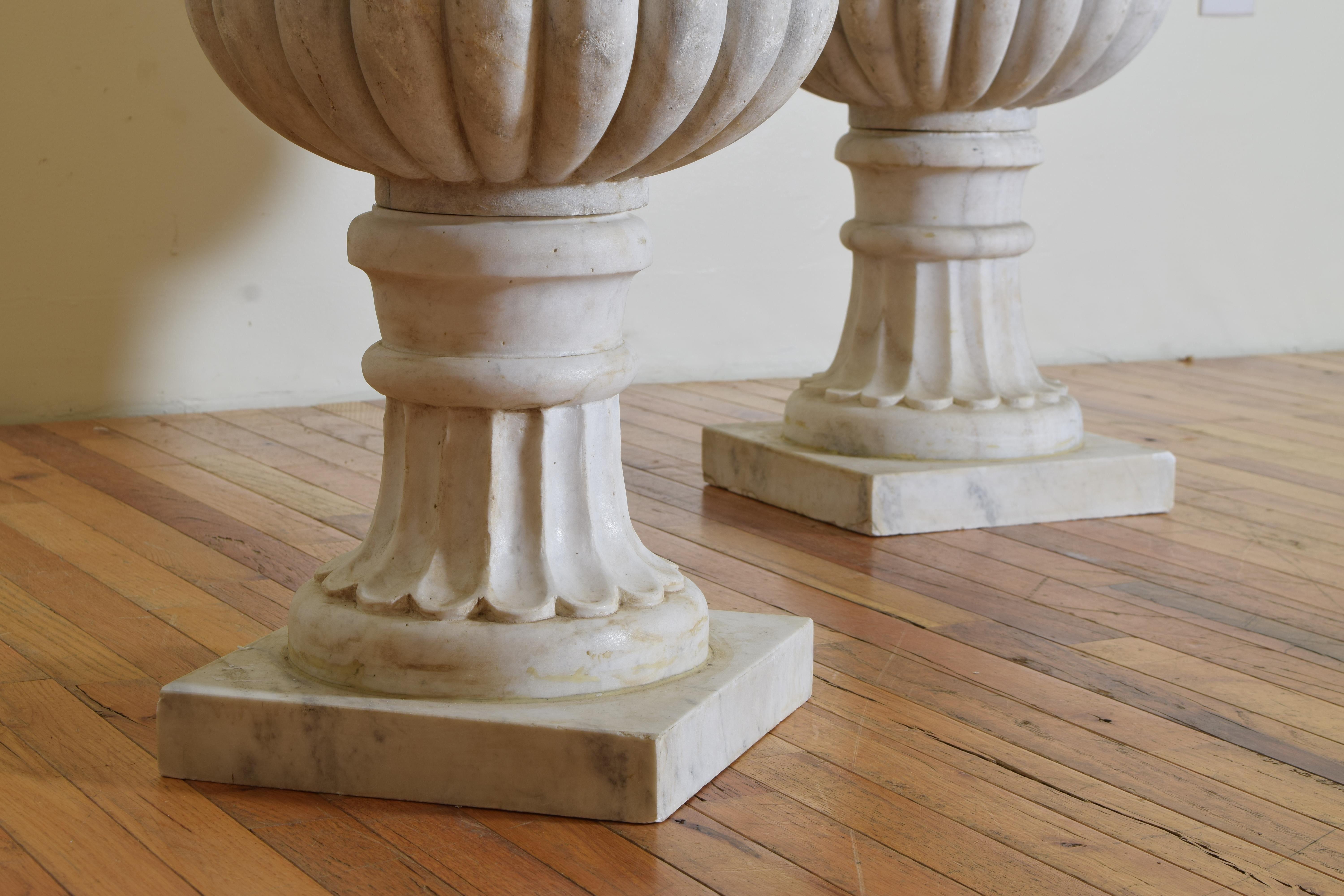 Pair of Large Italian Marble Urns from the Late 18th Century 6