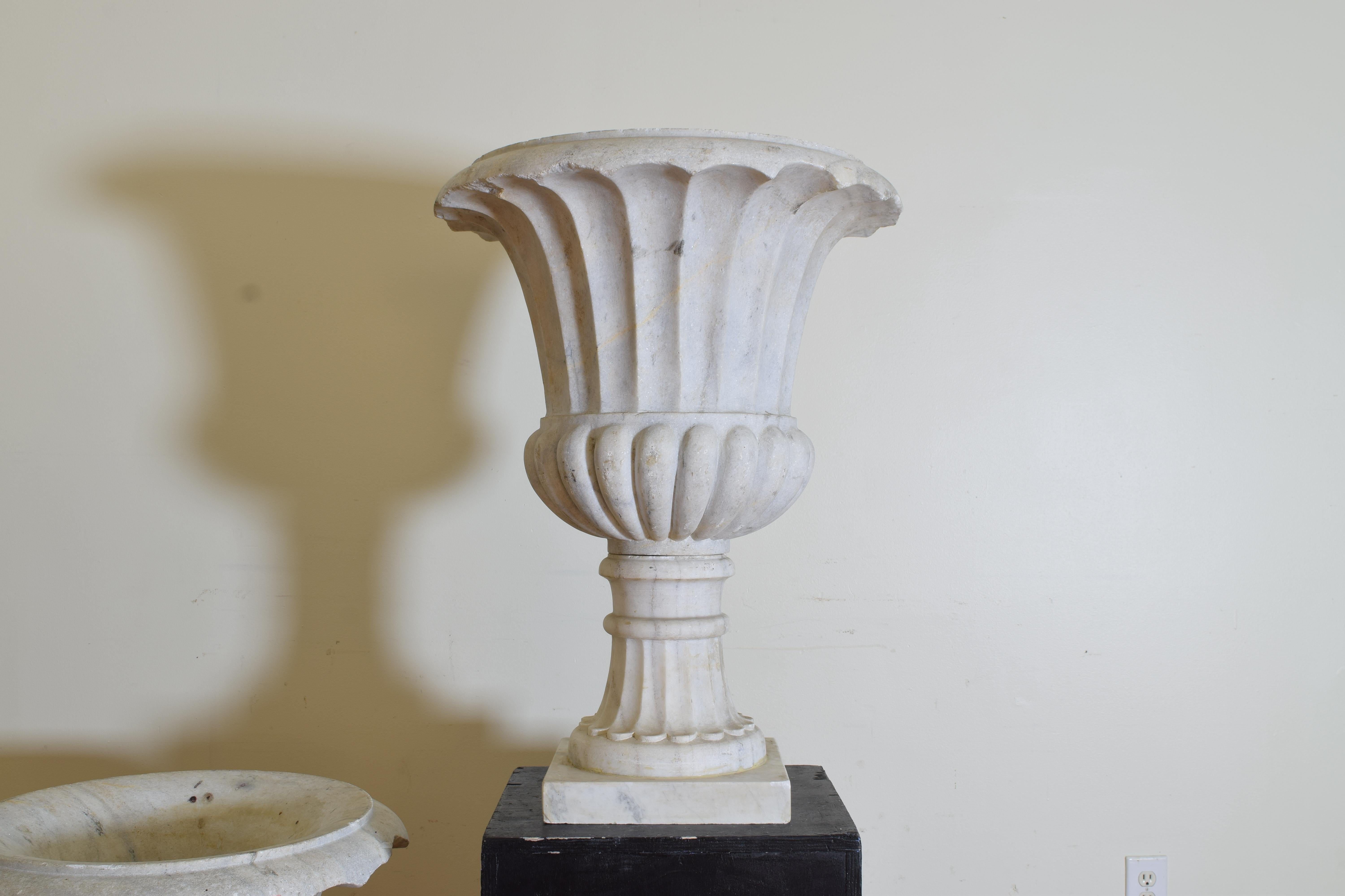 Pair of Large Italian Marble Urns from the Late 18th Century 9