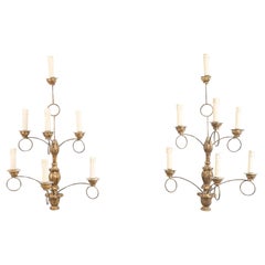 Pair of Large Italian Metal Wall Lights