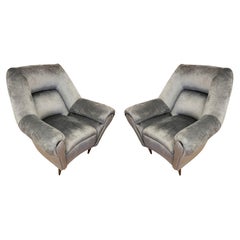 Pair of Large Italian Midcentury Lounge Chairs