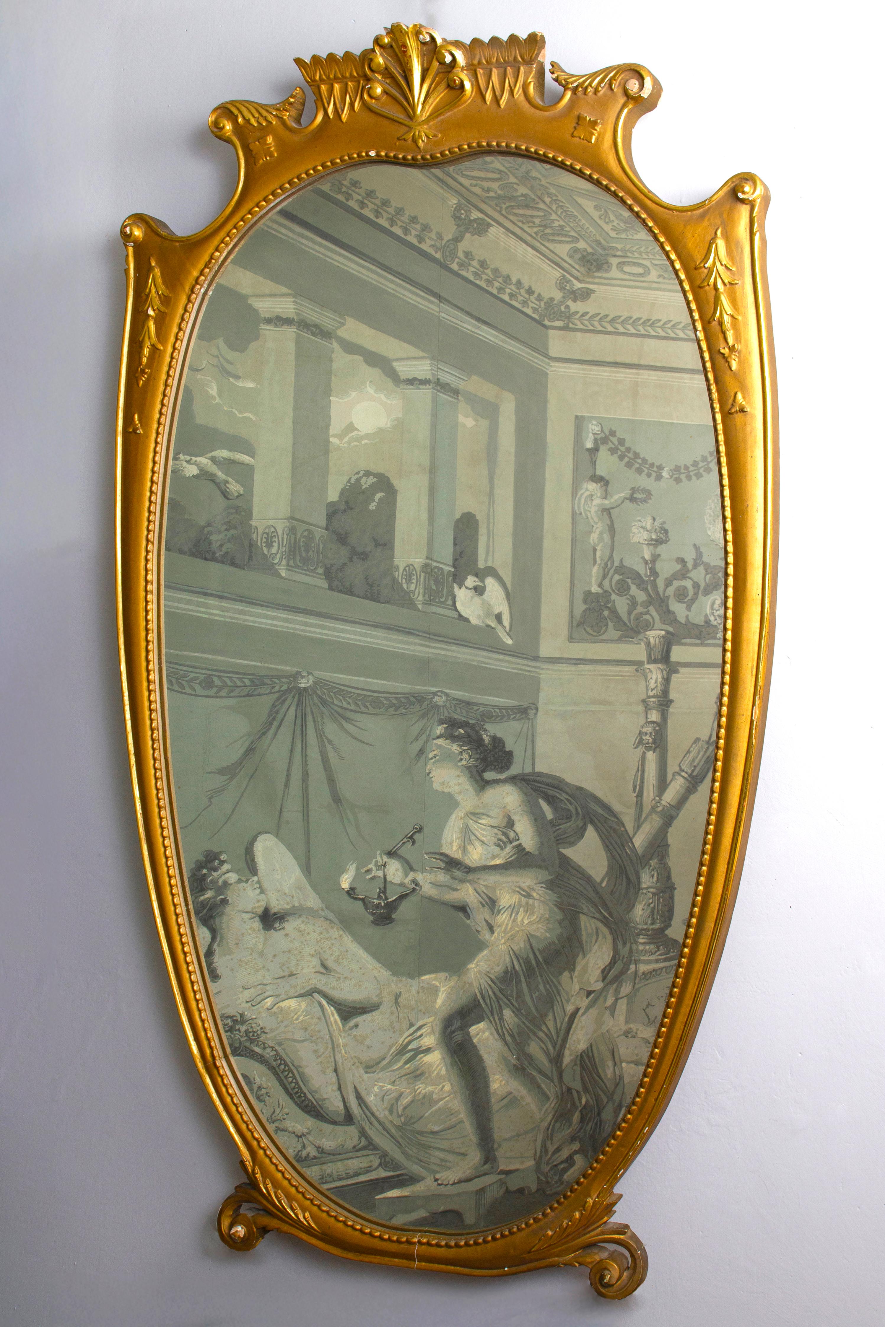 Italiano Coppia di grandi specchiere in legno dorato del Medioevo italiano, 1950' in vendita