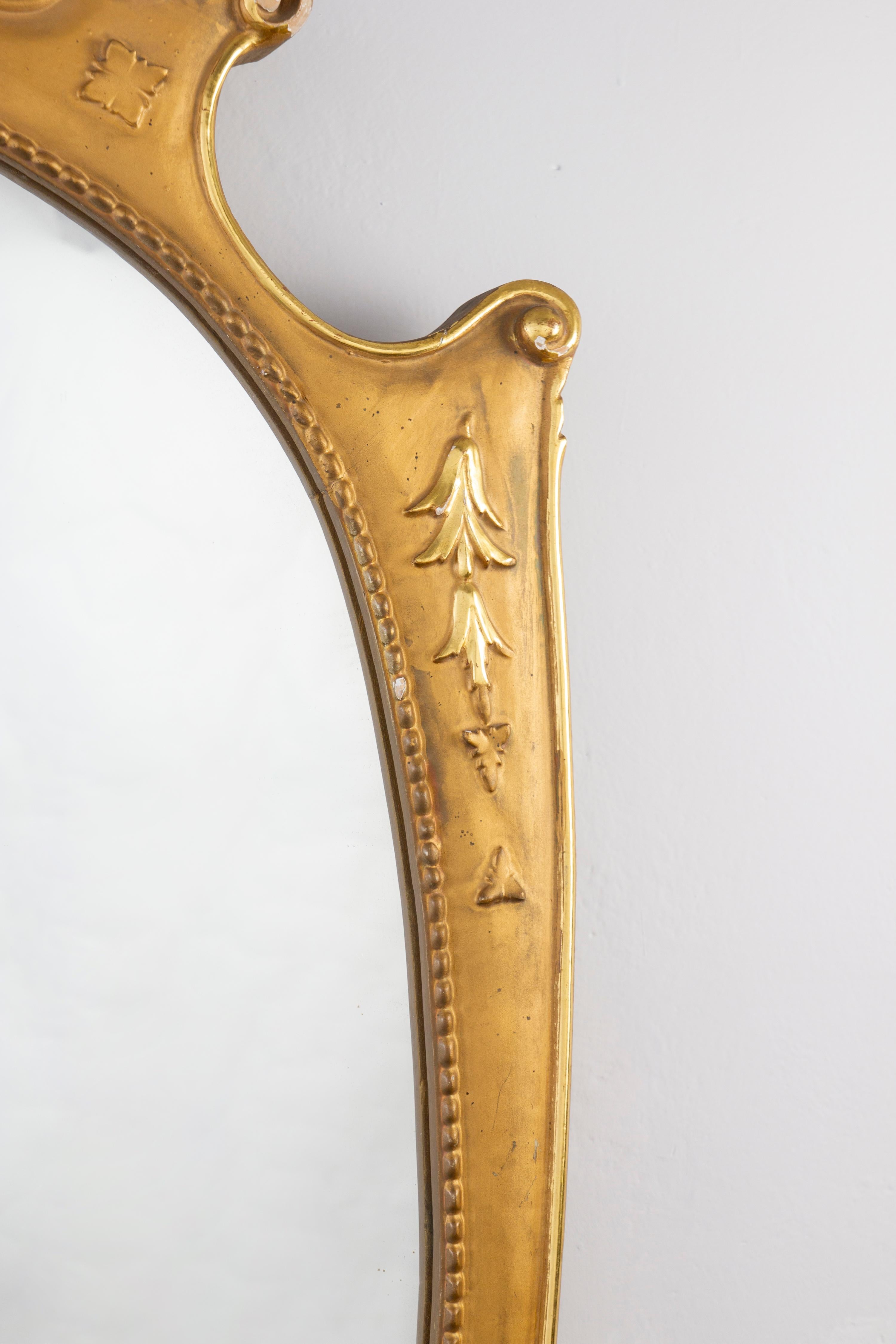 XX secolo Coppia di grandi specchiere in legno dorato del Medioevo italiano, 1950' in vendita