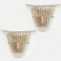 Pair of Large Italian Murano Glass Sconces