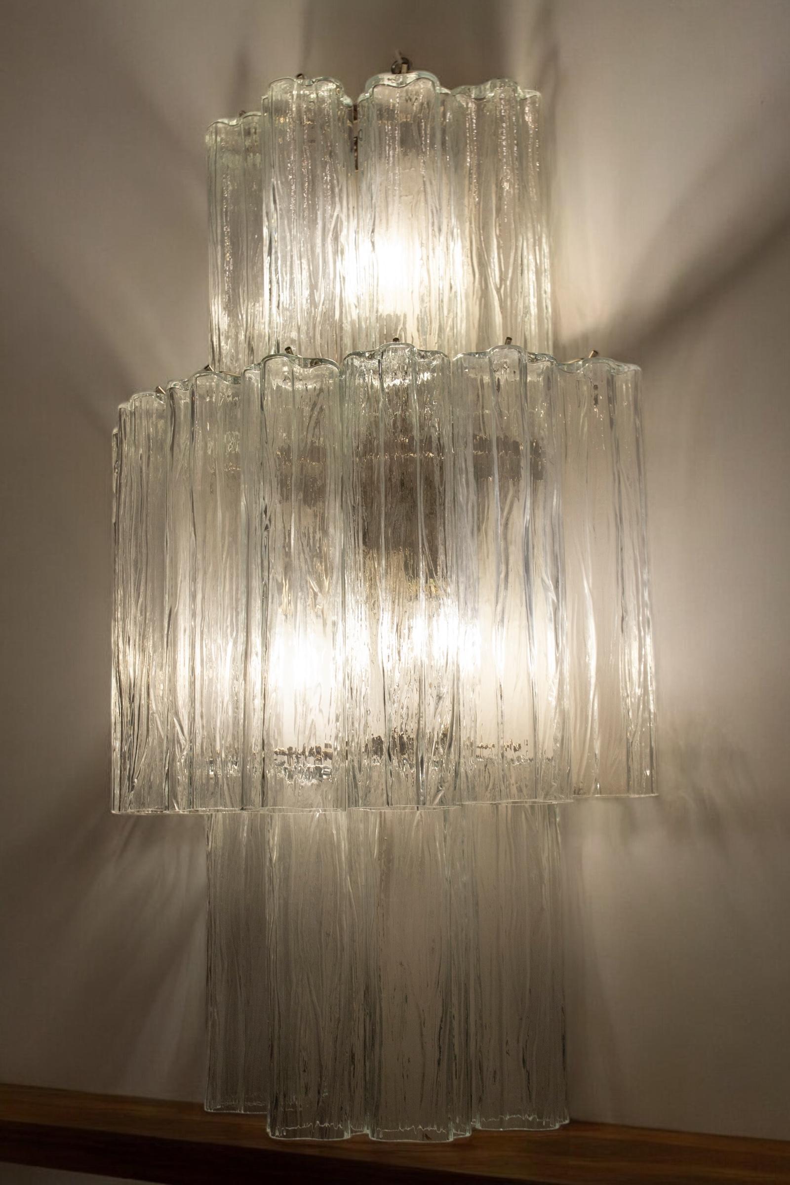 Pair of Large Italian Murano Glass Sconces or Wall Lights  1990' For Sale 9