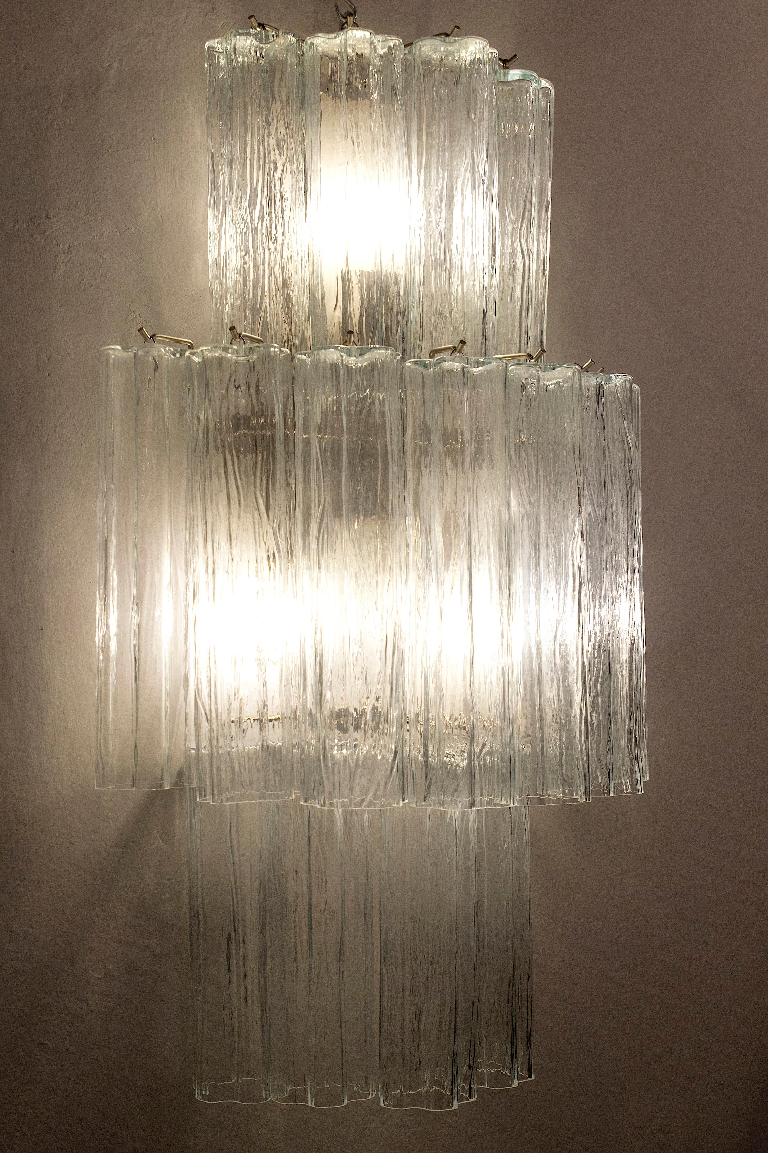 Pair of Large Italian Murano Glass Sconces or Wall Lights  1990' For Sale 3