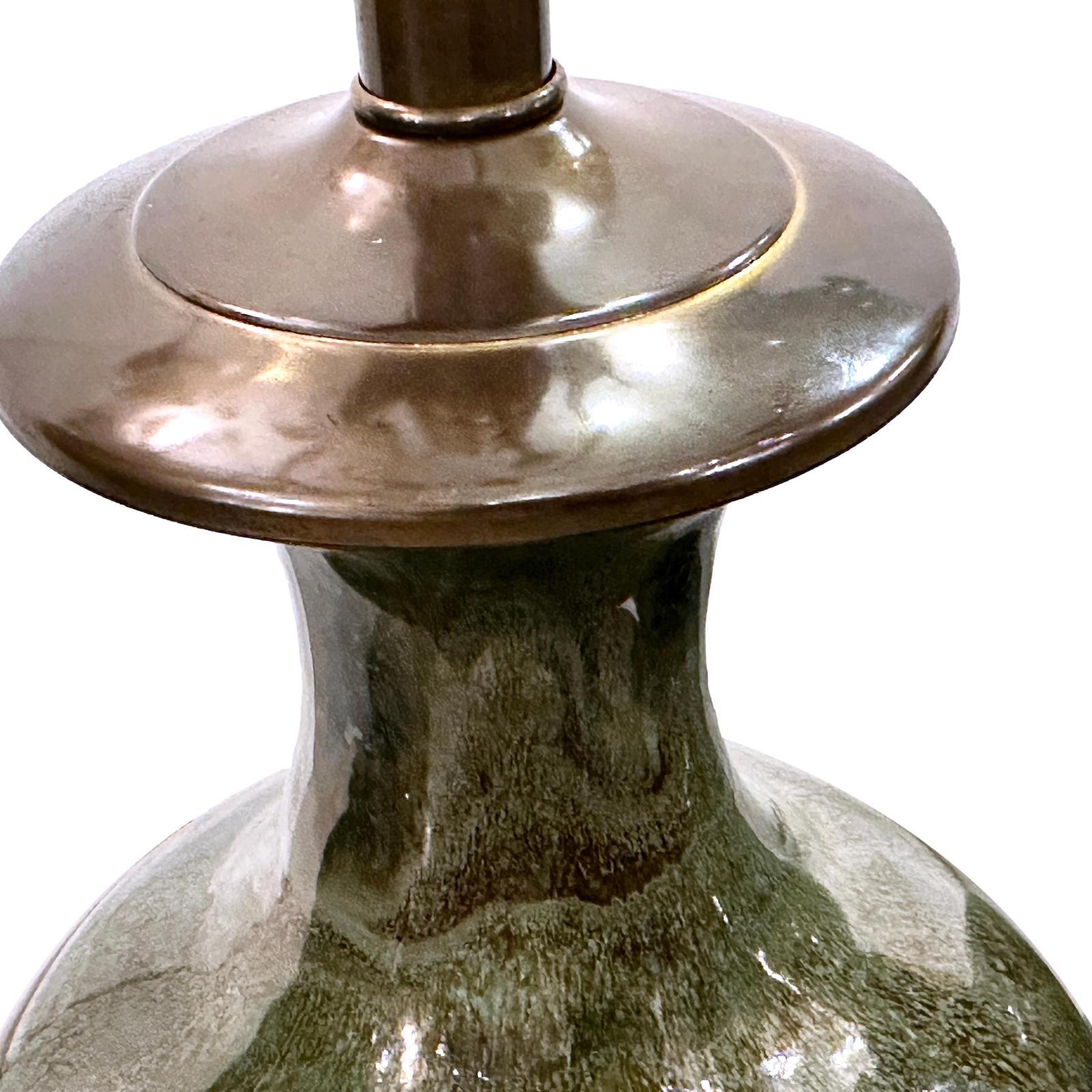 Pair of Large Italian Porcelain Lamps In Good Condition For Sale In New York, NY