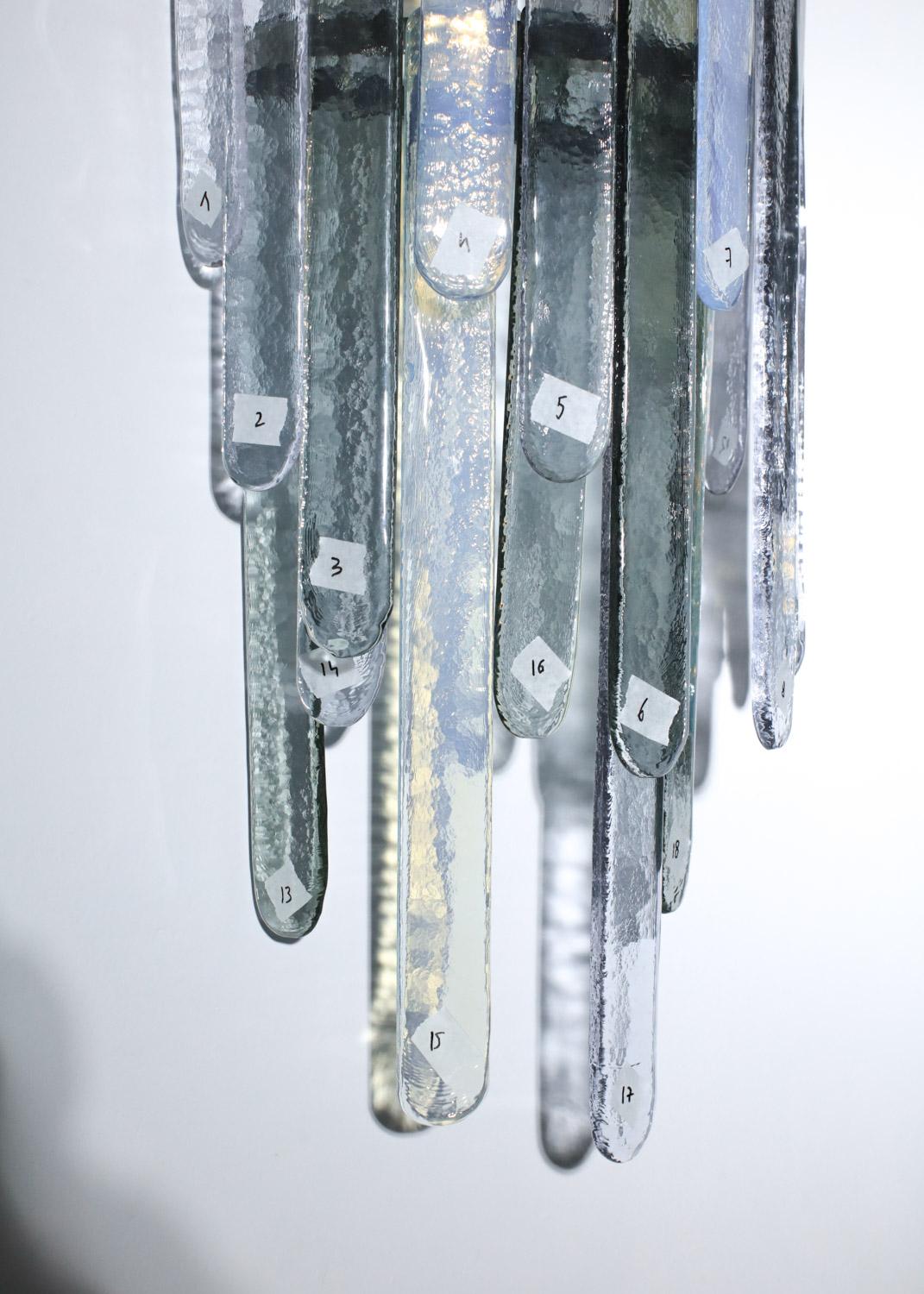 Glass Pair of large Italian sconces Carlo Nason for Mazzega 70's in glass For Sale