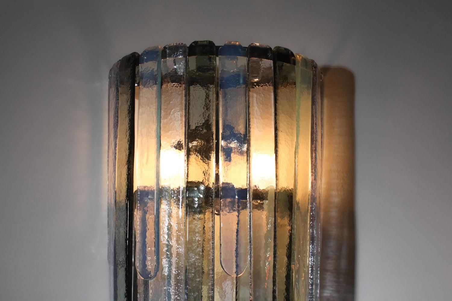 Pair of large Italian sconces Carlo Nason for Mazzega 70's in glass For Sale 3