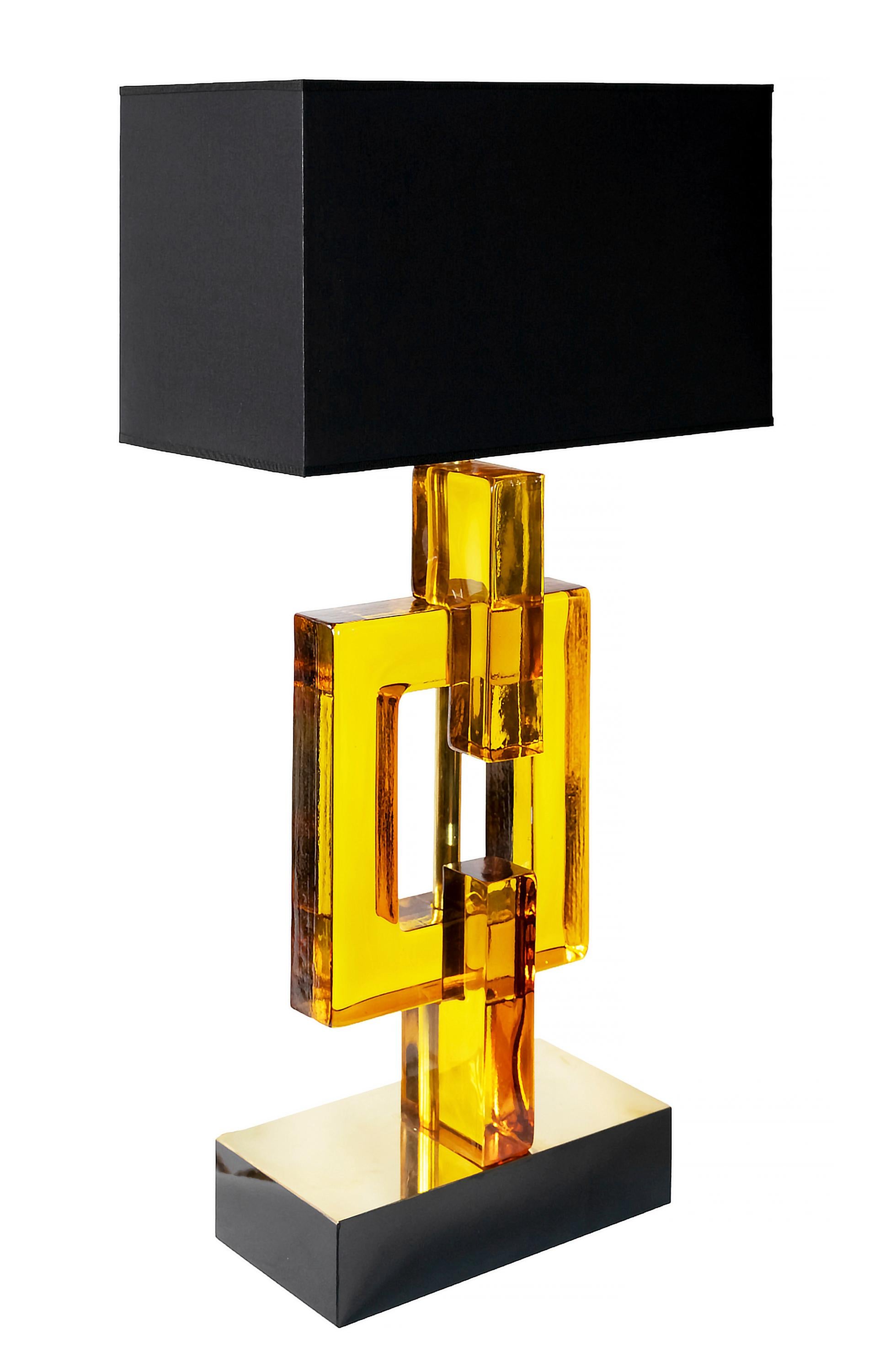 Poli Paire de grandes lampes de bureau italiennes en verre de Murano en vente