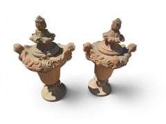 Pair of Large Italian Terracotta Garden Urns, 1970s