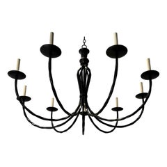 Vintage Italian Wrought Iron Chandelier.
