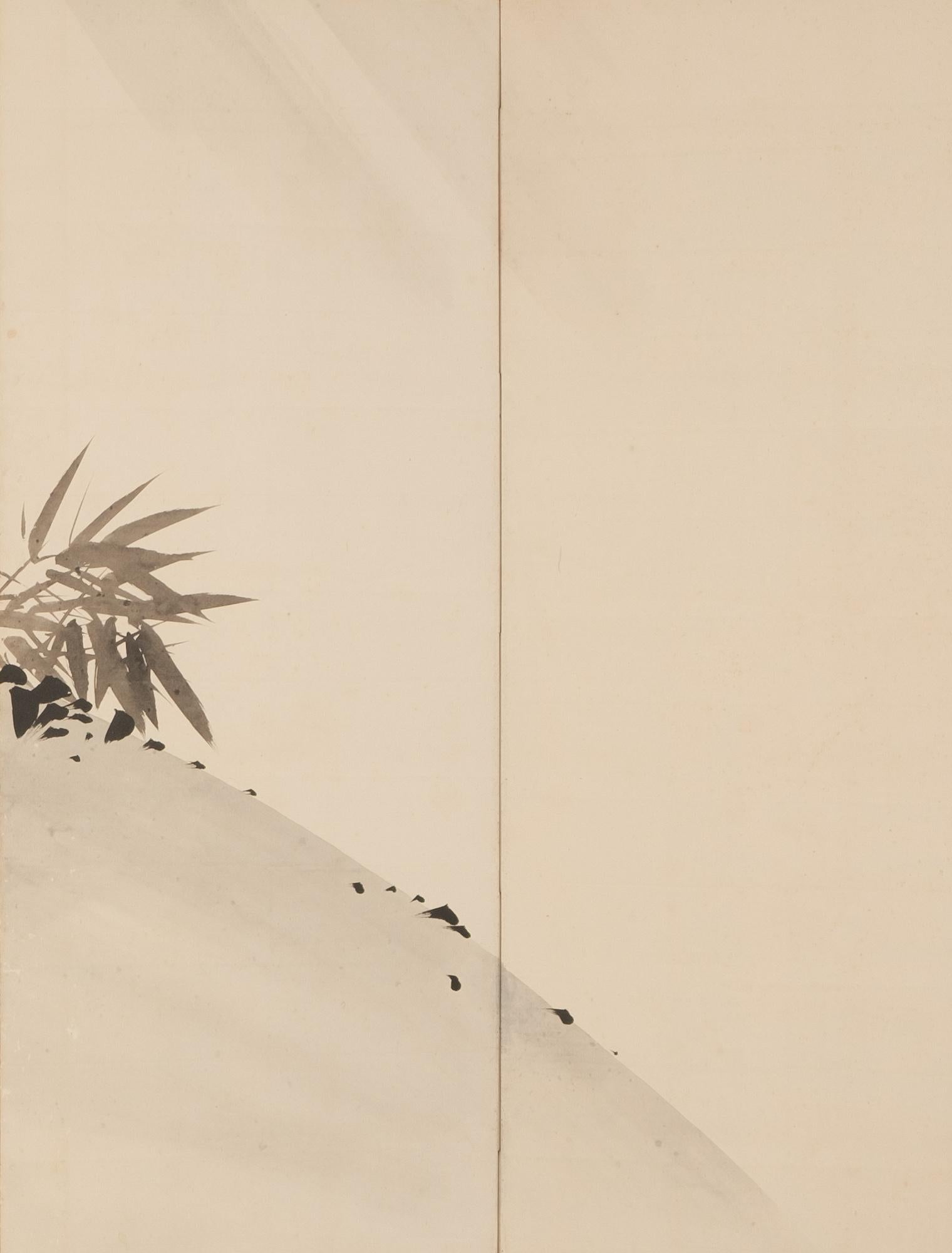 Pair of large Japanese byôbu 屏風 (folding screen) with dragon & tiger pairing 2