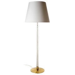 Pair of Large Kalmar Floor Lamps 'Glasschaft' no. 2134, Glass Rod Brass, 1960s