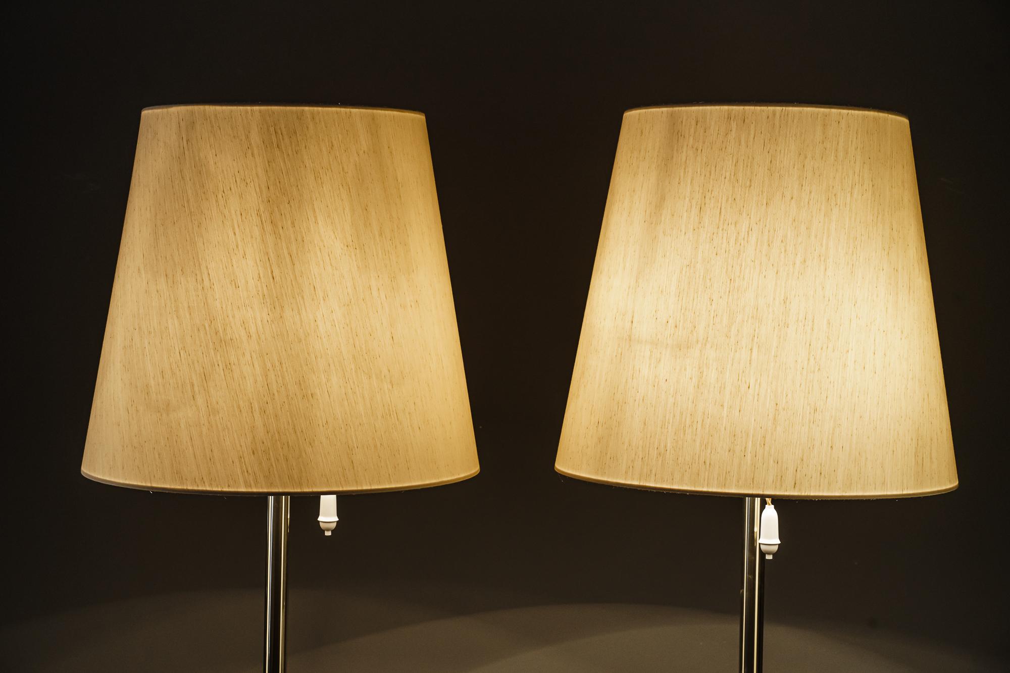 Pair of Large J.T. Kalmar Floor Lamps 'Helios' Mod. 2035, Brass 1960s For Sale 5