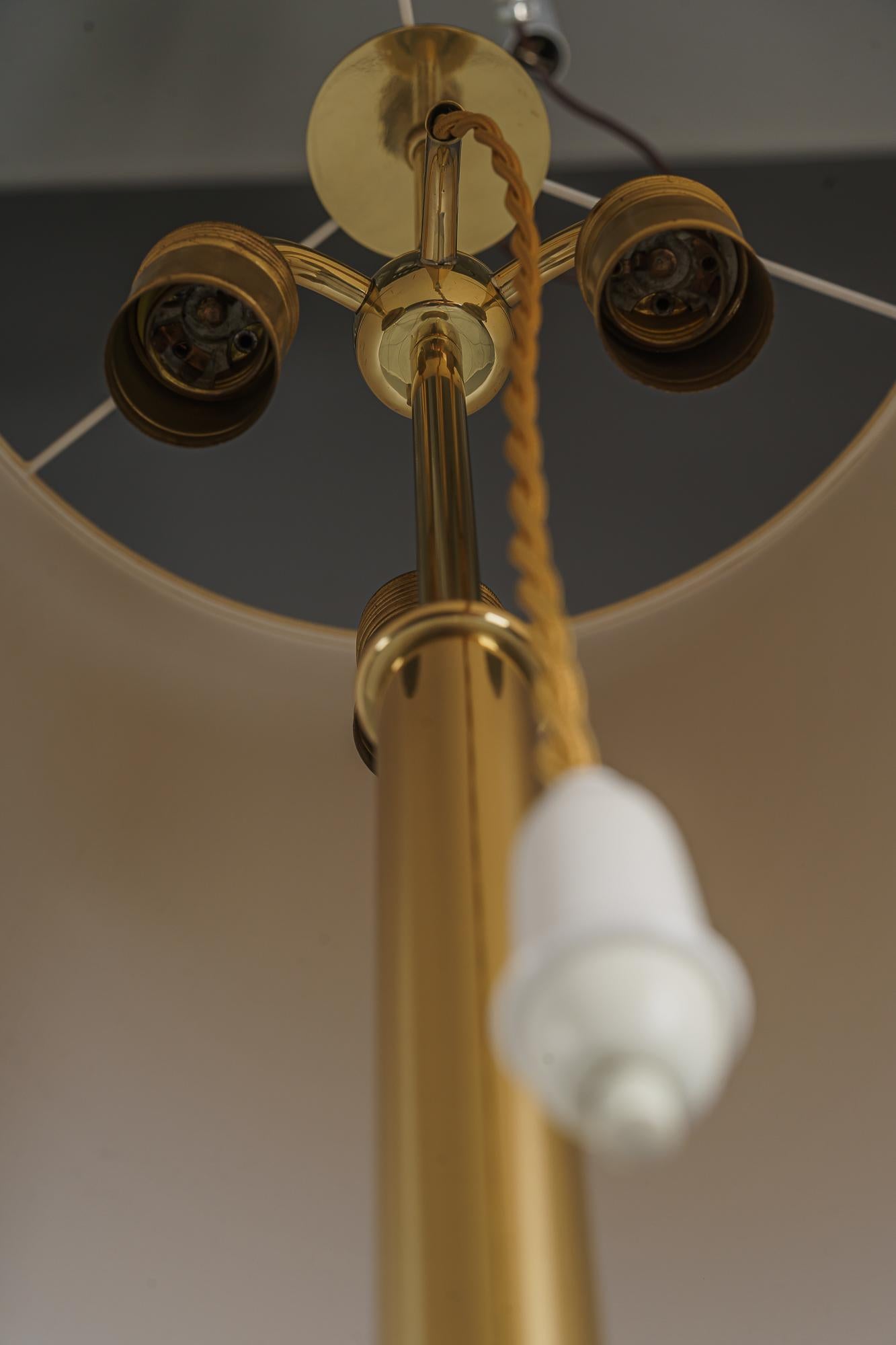 Austrian Pair of Large J.T. Kalmar Floor Lamps 'Helios' Mod. 2035, Brass 1960s For Sale