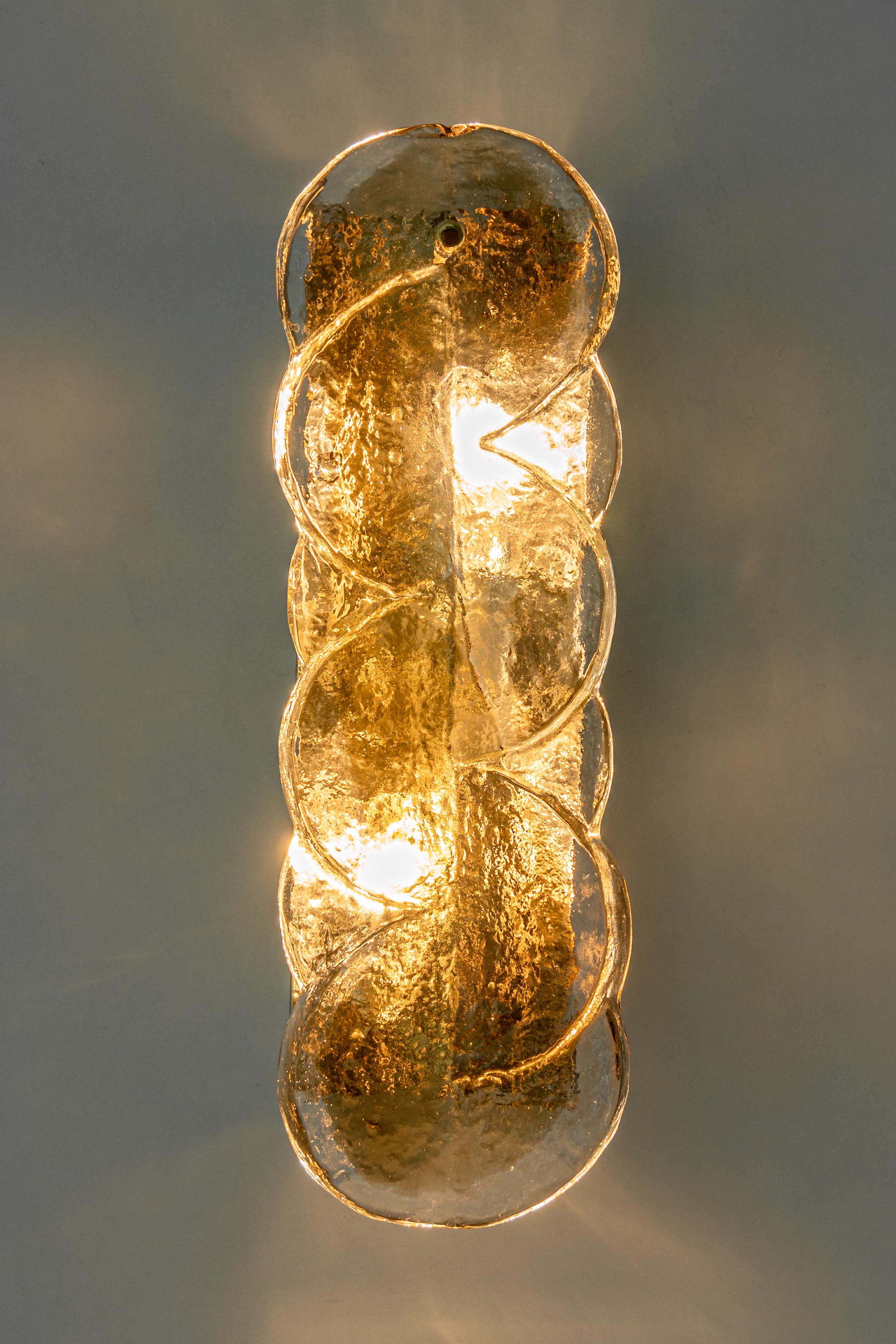 Pair of Large Kalmar Murano Glass Sconces Wall Lights Citrus, Austria, 1960s 5