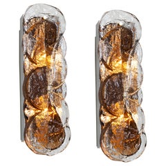 Pair of Large Kalmar Murano Glass Sconces Wall Lights Citrus, Austria, 1960s