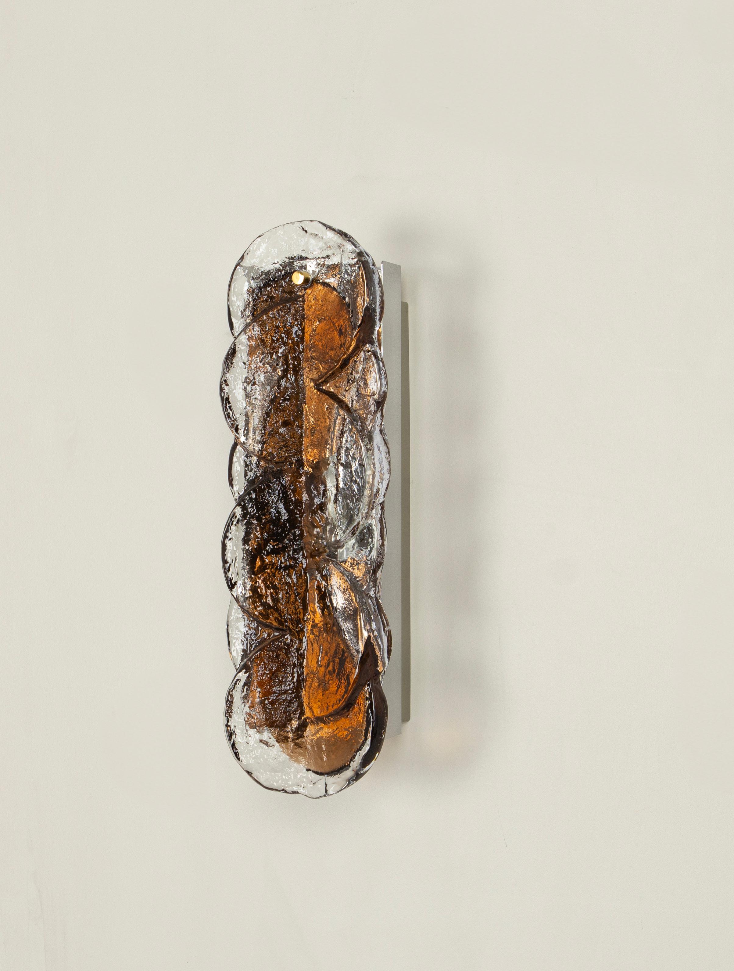 Pareja de grandes apliques de cristal de Murano Kalmar Citrus, Austria, años 60 mediados del siglo XX en venta