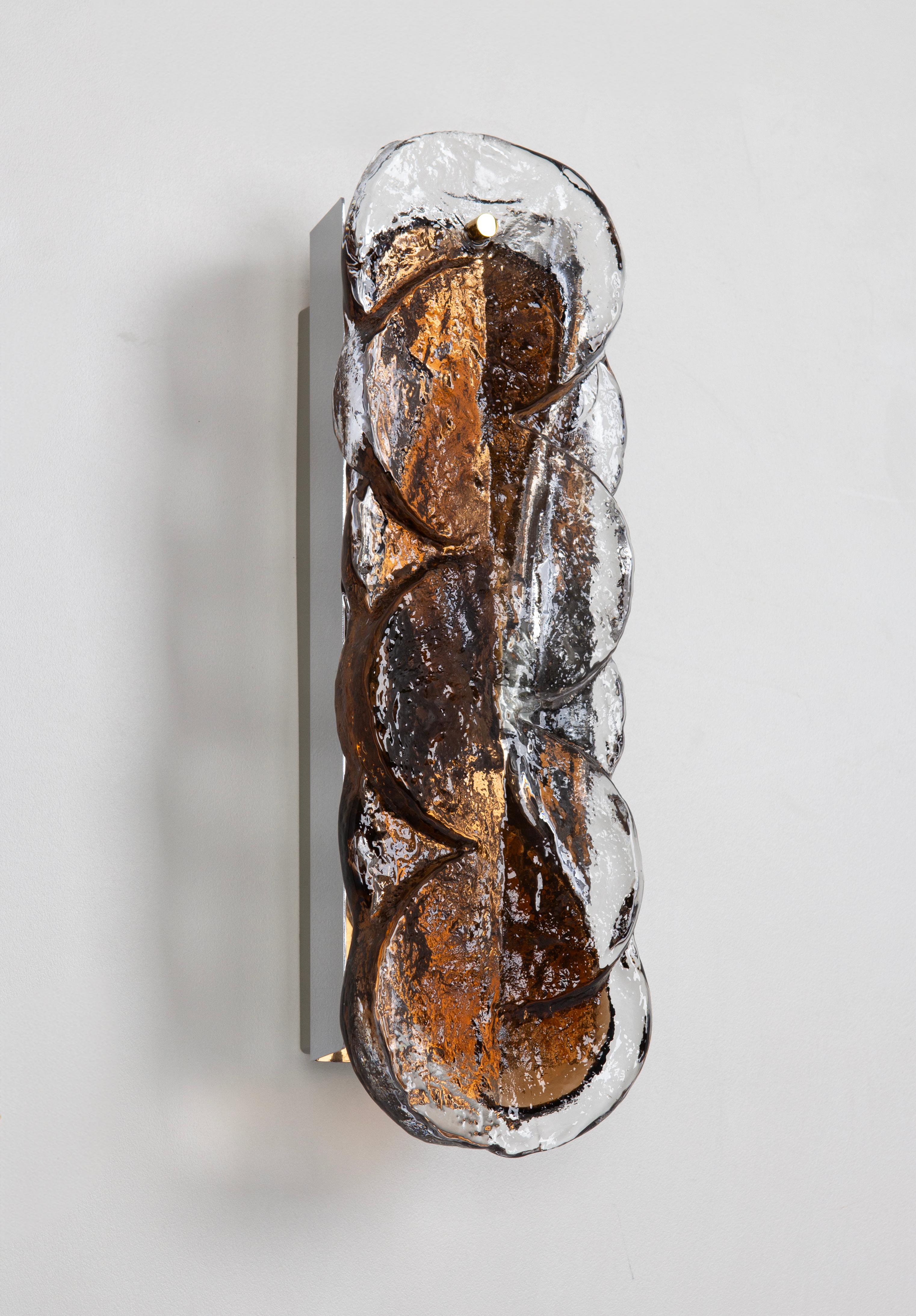 Pareja de grandes apliques de cristal de Murano Kalmar Citrus, Austria, años 60 en venta 1