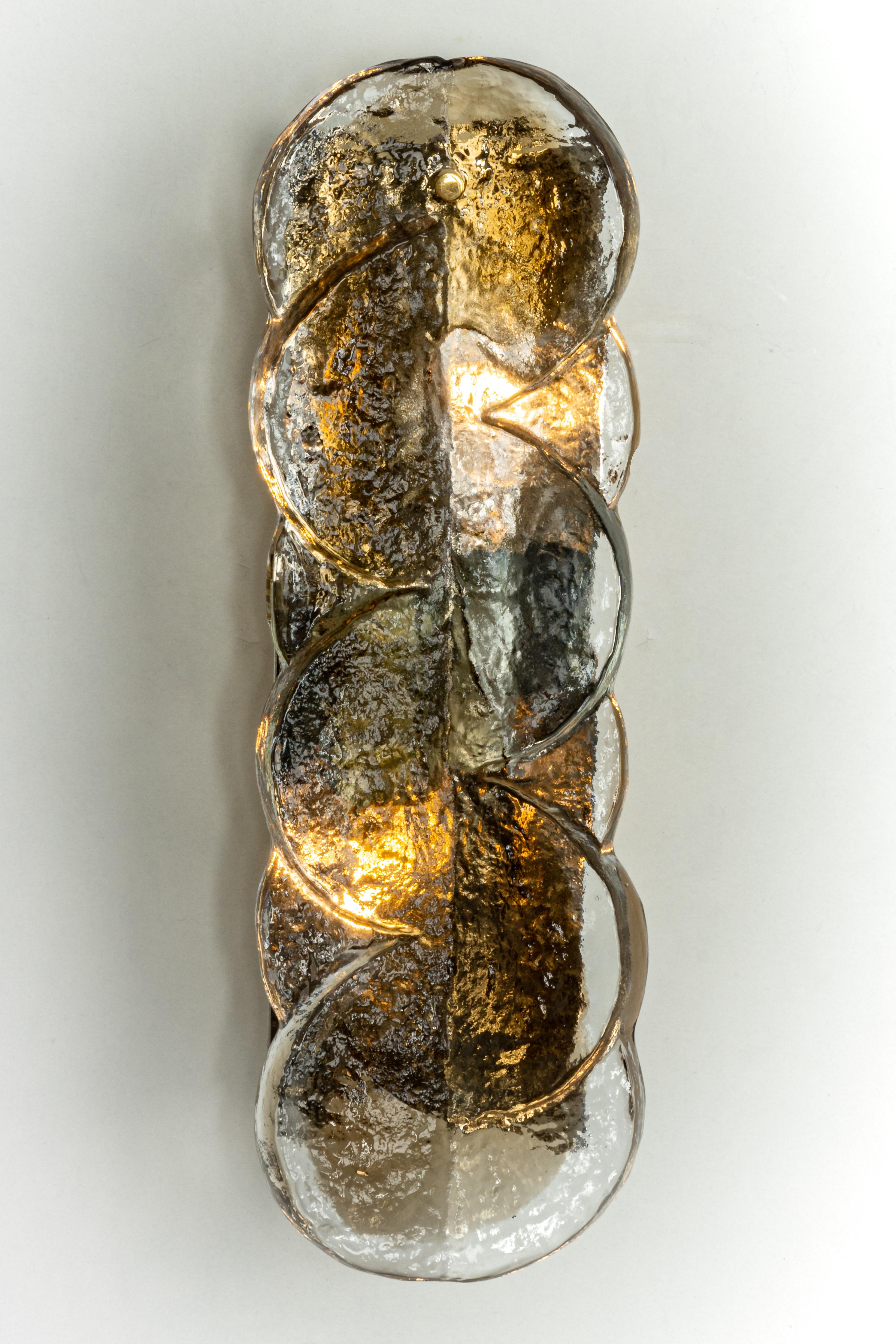 Pair of Large Kalmar Murano Glass Sconces Wall Lights Citrus, Austria, 1960s 3
