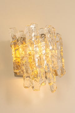 Pair of Large Kalmar Sconces Murano Wall Lights, Austria, 1960s