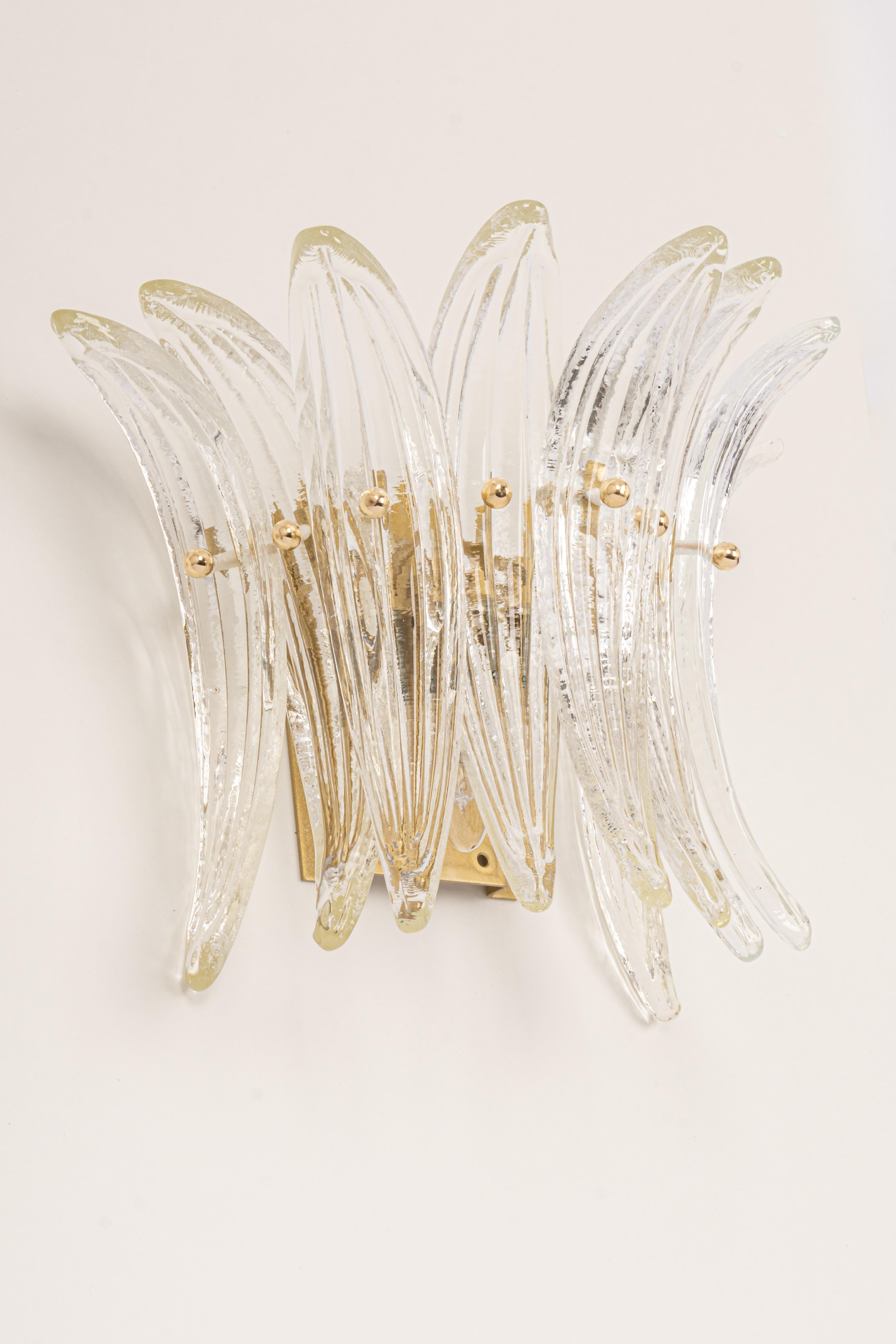 1 di 2 set di grandi lampade a parete Palmette Kalmar Sconces, Austria, anni '70 in vendita 1