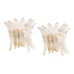 Pair of Large Kalmar Sconces Palmette Wall Lights, Austria, 1970s
