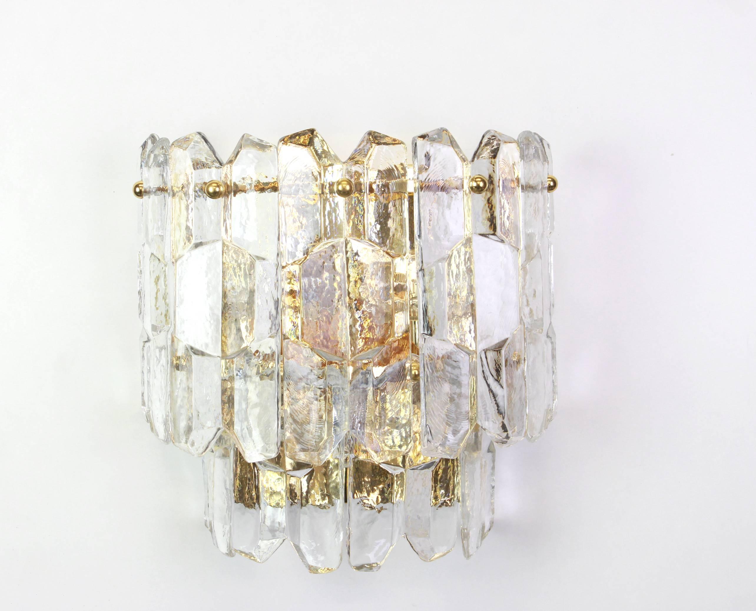 Pair of Large Kalmar Sconces Wall Lights 'Palazzo', Austria, 1960s In Good Condition In Aachen, NRW