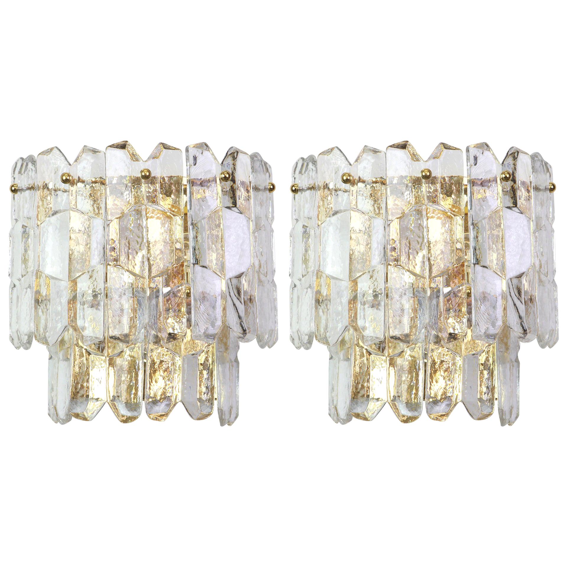 Pair of Large Kalmar Sconces Wall Lights 'Palazzo', Austria, 1960s For Sale