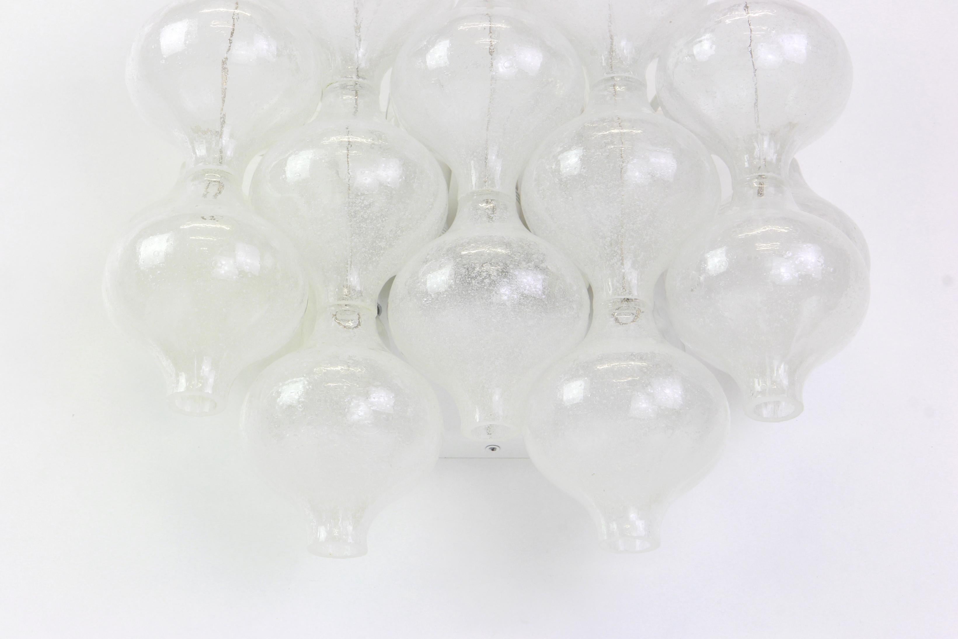 Murano Glass Pair of Large Kalmar 'Tulipan' Sconces Wall Lights, Austria, 1970s