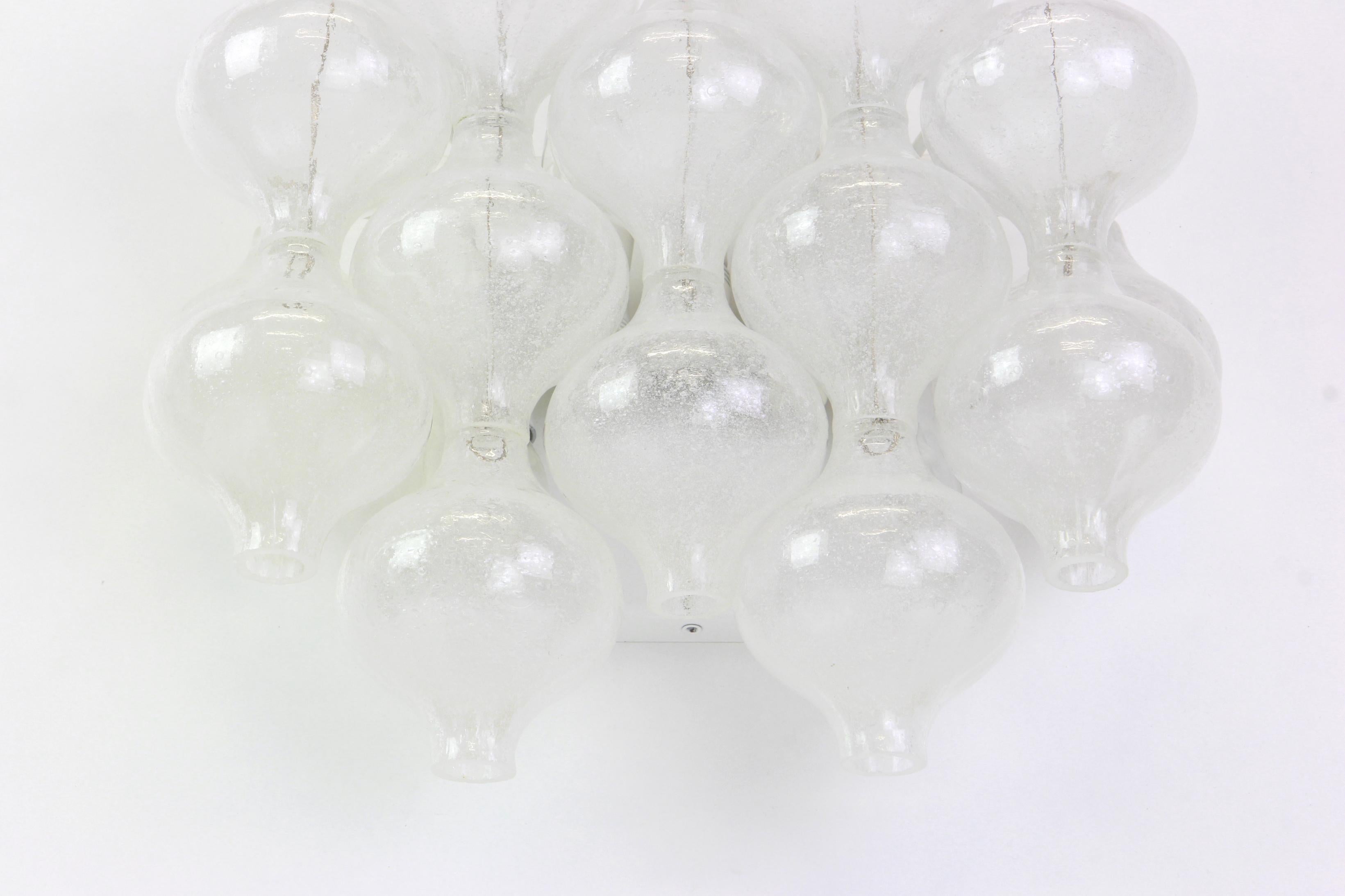 Murano Glass 1 of 4 Pairs of Large Kalmar 'Tulipan' Sconces Wall Lights, Austria, 1970s For Sale