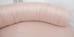 Pair of Large Kidney Shape Silk Upholstery Sofas c1970s Custom Design