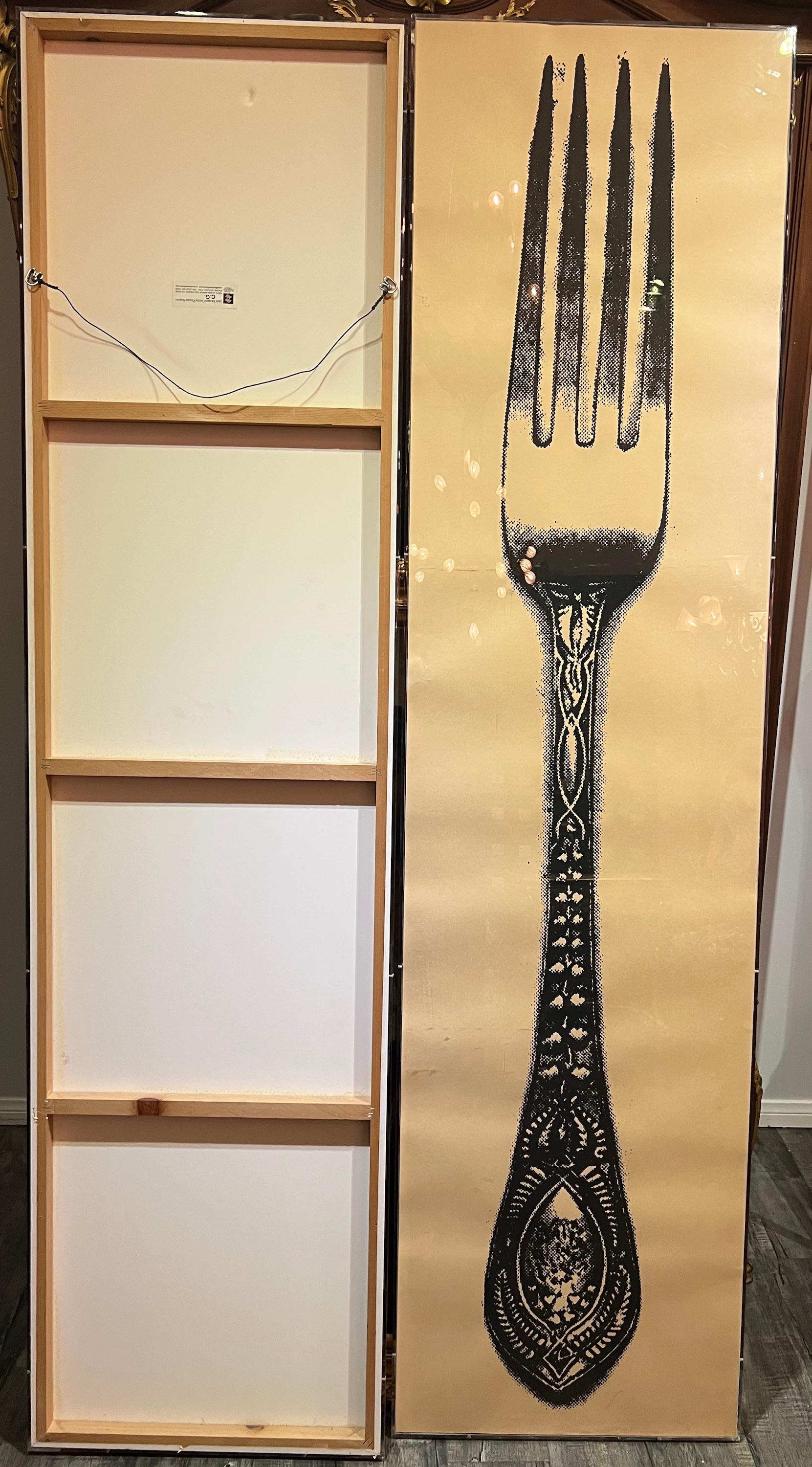 Pair of Large Knife & Fork Lithographs in Acrylic Frames  For Sale 5