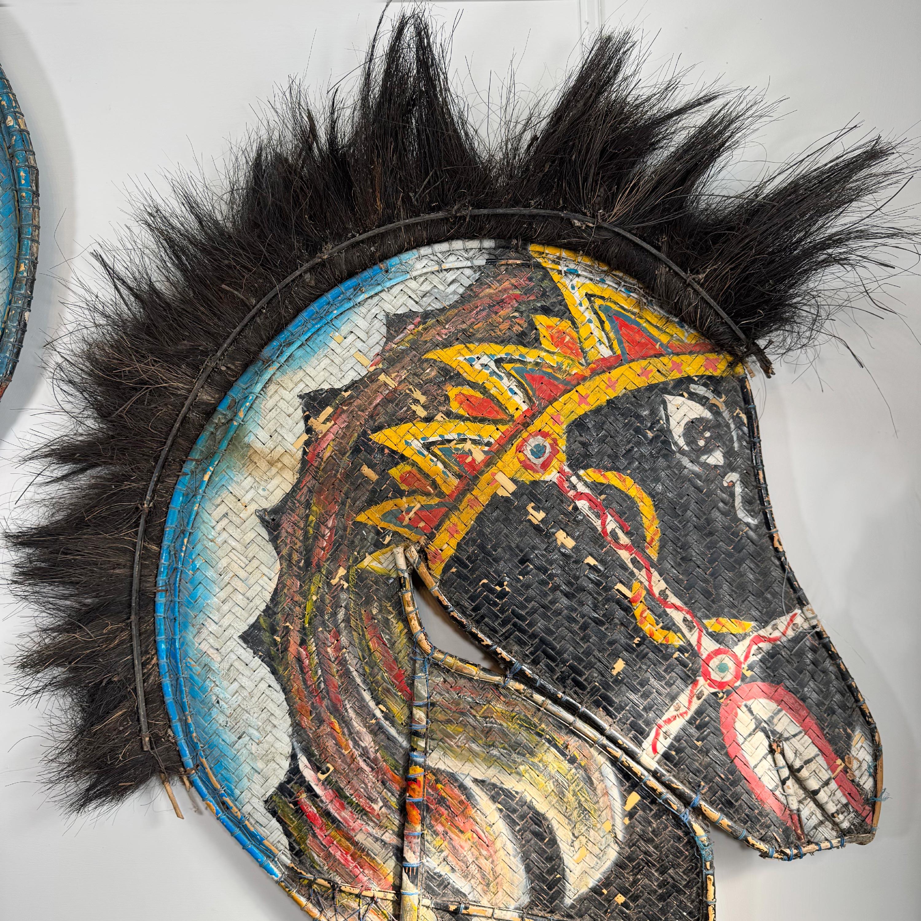 Folk Art Pair of Large Kuda Lumping Ceremonial Horses from Java For Sale