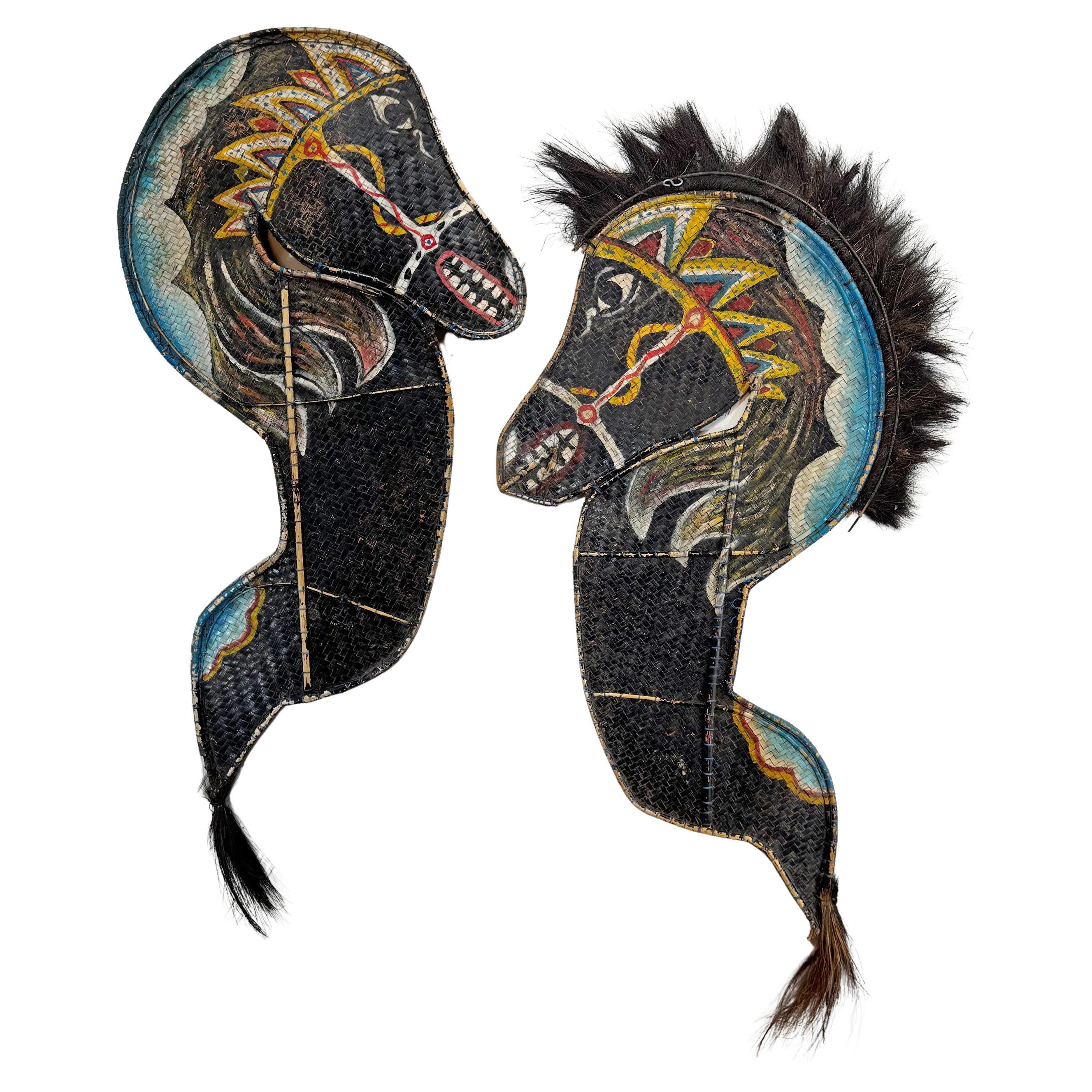 Pair of Large Kuda Lumping Ceremonial Horses from Java