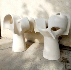 Paire de grandes lampes céramique  par Kseniya Kravtsova signé et numéroté 2024