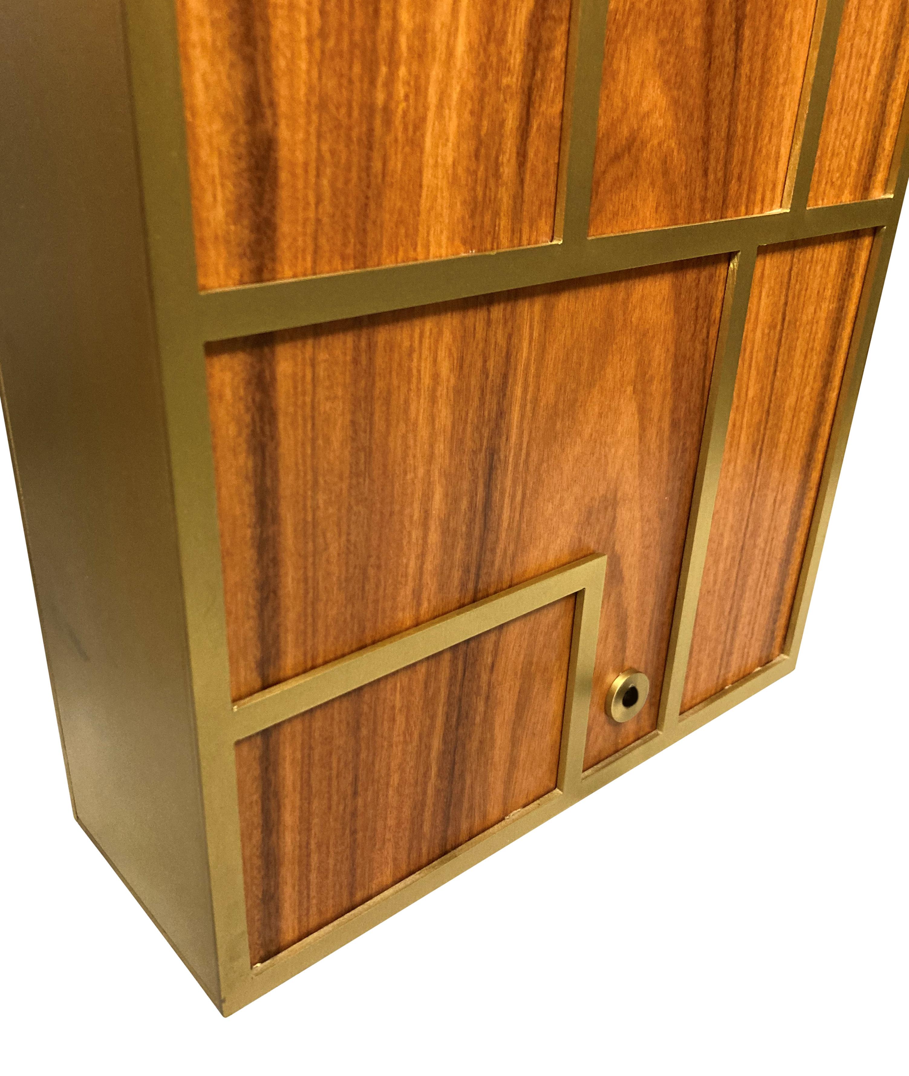 Pair Of Large Lamps In Teak & Brushed Brass For Sale 2