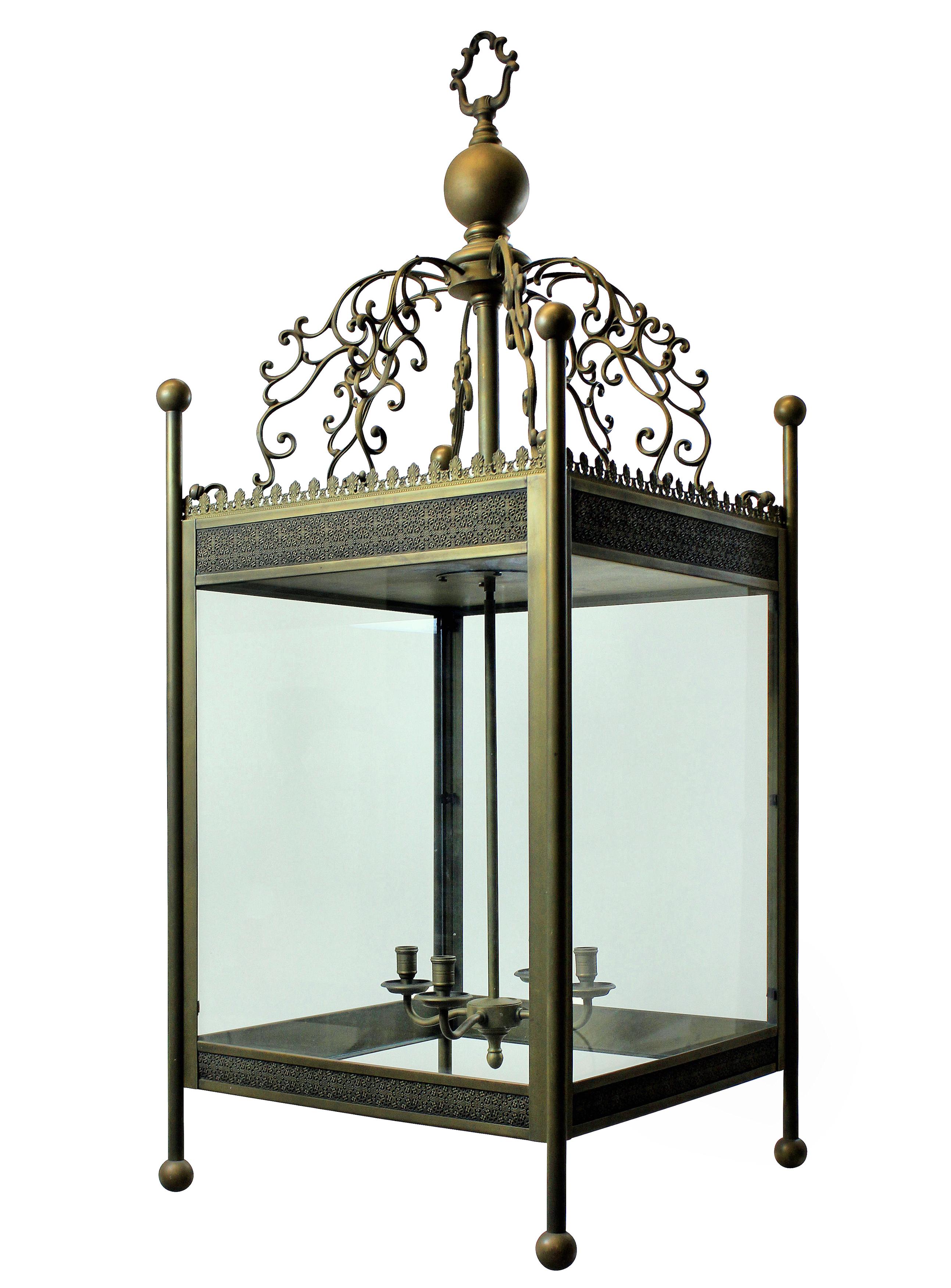 English Pair of Large Lanterns Designed For The St. Pancras Hotel, London For Sale