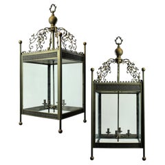 Used Pair of Large Lanterns Designed For The St. Pancras Hotel, London