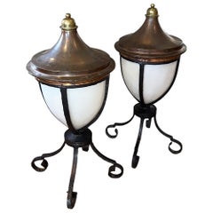 Vintage Pair of Large Lanterns From The Middlesex Hospital, London W1
