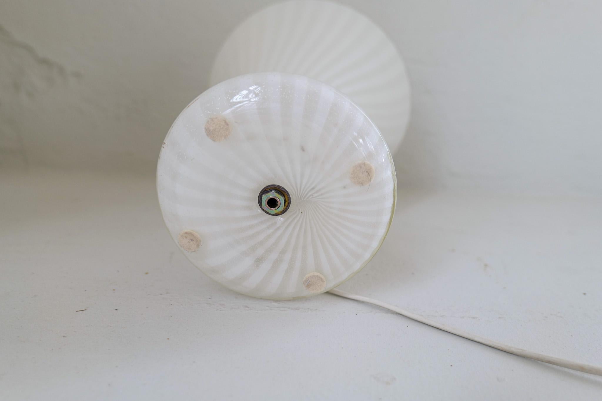 Pair of Large Large Classic white murano table lamps Italy 1970s For Sale 7