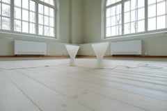 Pair of Large Large Classic white murano table lamps Italy 1970s