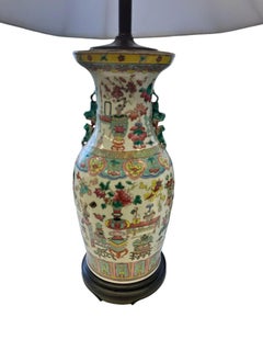 Pair of Large Late 19th Century Bogu Period Chinese Vase Lamps