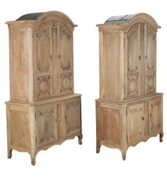 Pair of Large Late 19th Century French Bleached Cabinets