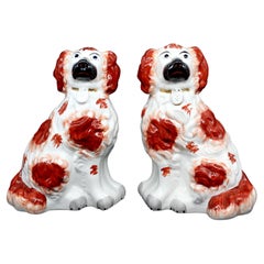 Pair Of Large Late Victorian Staffordshire Dogs