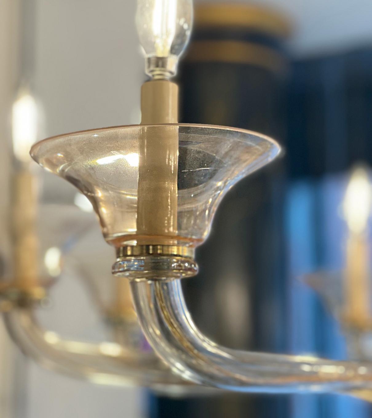 Ein großer Lights Amber Murano Glas Kronleuchter im Zustand „Gut“ im Angebot in New York, NY