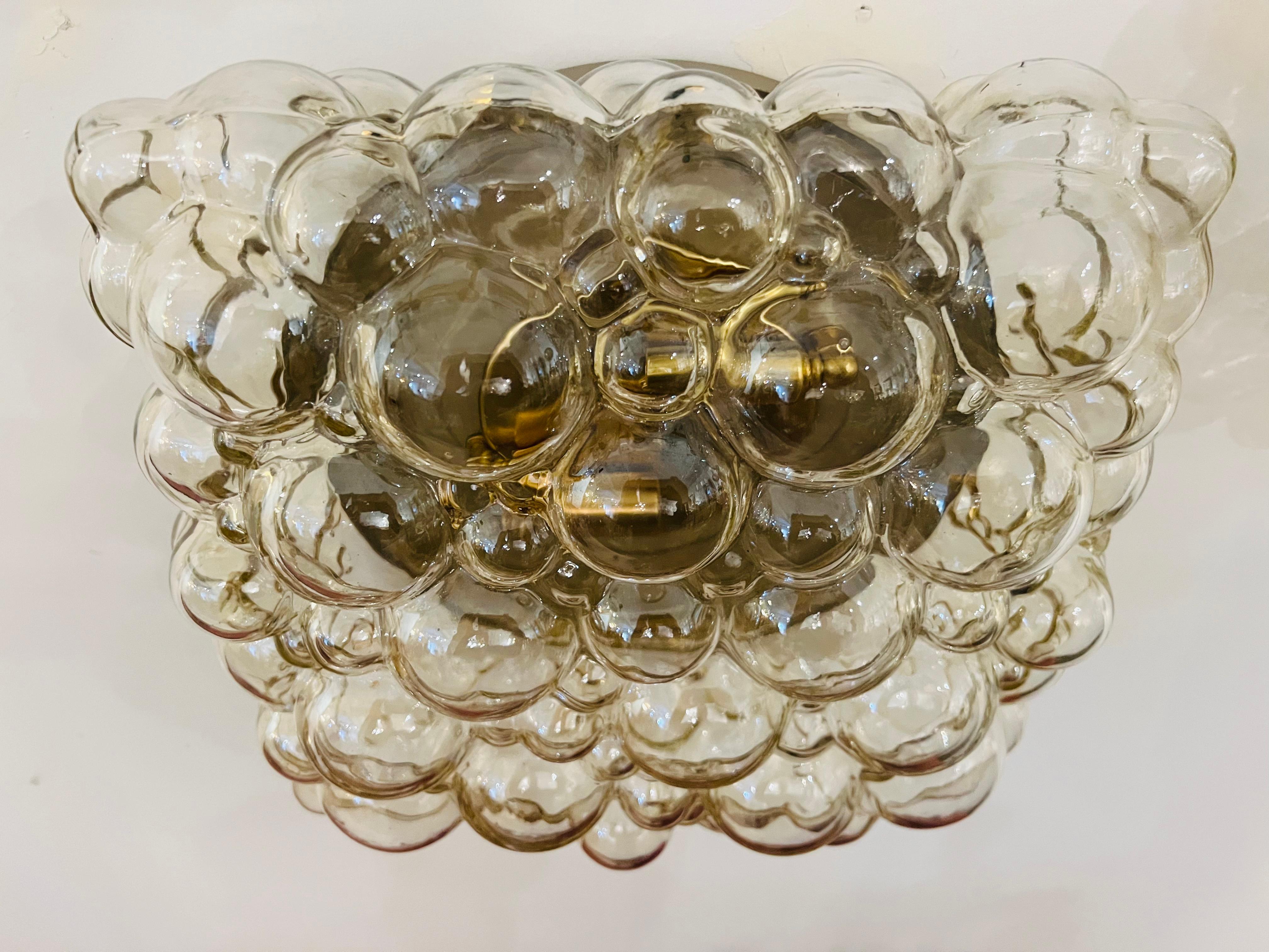Mid-Century Modern Pair of Large Limburg Bubble Glass Ceiling Wall Lamps, 1960 For Sale