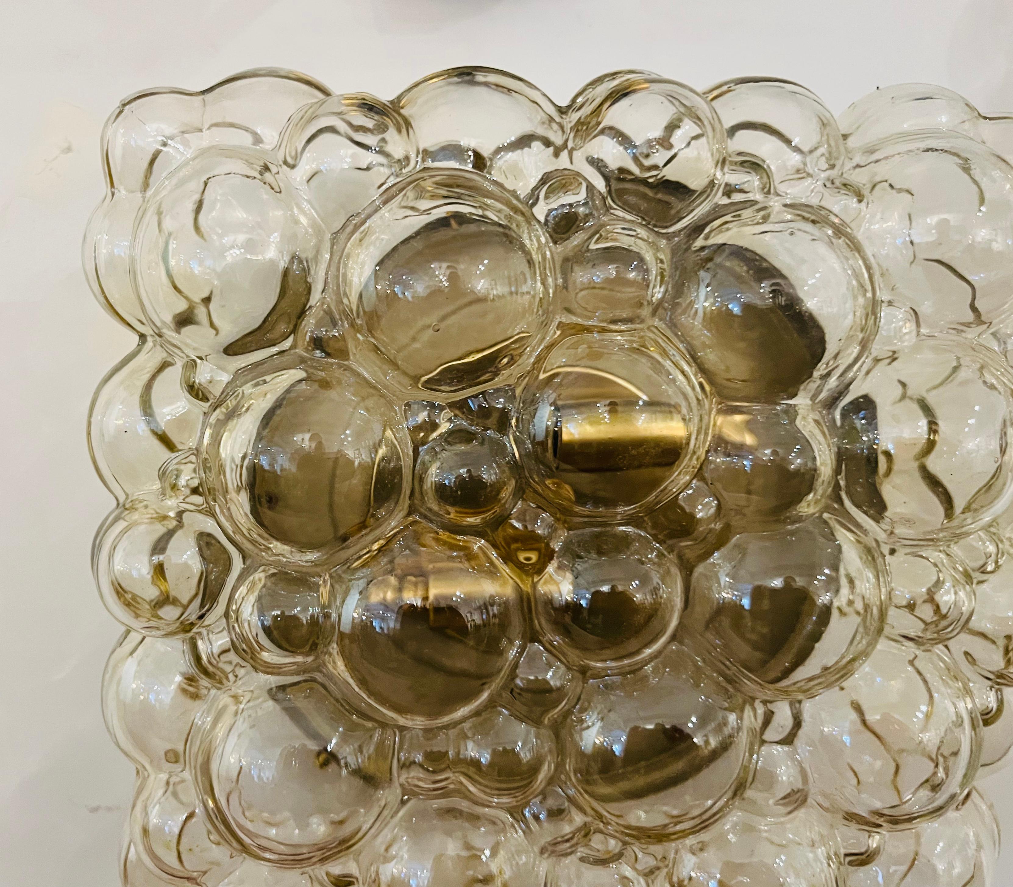 Pair of Large Limburg Bubble Glass Ceiling Wall Lamps, 1960 In Excellent Condition For Sale In New York, NY